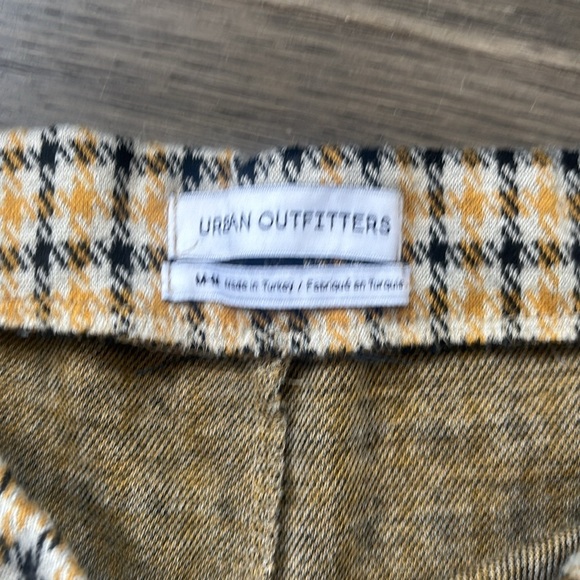 Urban Outfitters |Cara High-Waisted Kick Flare Pant Yellow Checkered Size Medium - Picture 9 of 12